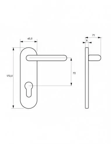 Poignee pour serrure chaufferie Poignee pour serrure chaufferie