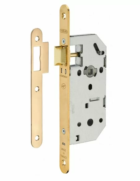 Serrure encastrable pour porte d'intérieur monomax nf têtère acier laitonné