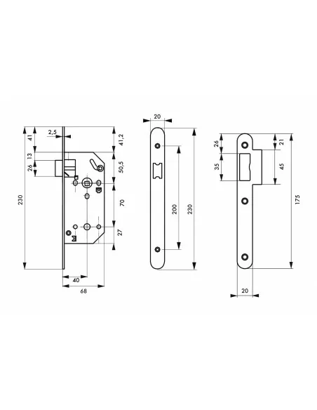 Serrure encastrable pour porte d'intérieur monomax nf têtère acier laitonné