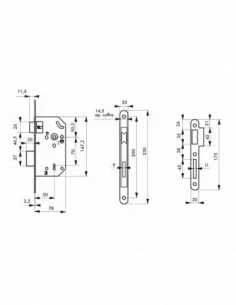 Serrure encastrable pour porte d'intérieur monomax nf têtère acier nickelé 2