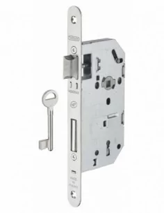 Serrure encastrable pour porte d'intérieur monomax nf têtère inox