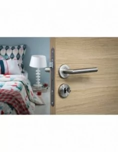 Serrure encastrable pour porte d'intérieur monomax nf têtère inox 2