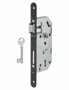 Serrure encastrable pour porte d'intérieur monomax nf têtère noire