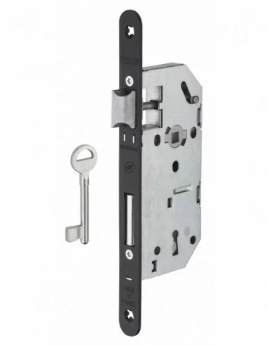 Serrure encastrable pour porte d'intérieur monomax nf têtère noire