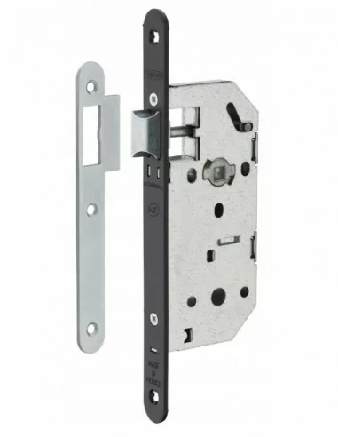 Serrure encastrable pour porte d'intérieur monomax nf têtère noire