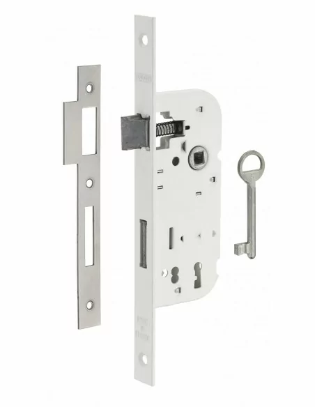 Serrure encastrable pour porte d'intérieur 1 tour v/bc 1 clé