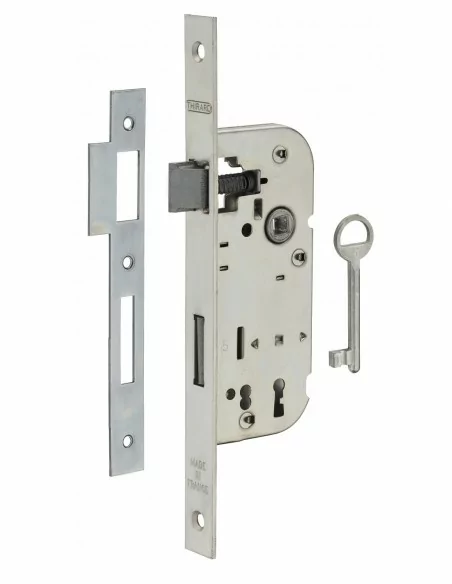 Serrure encastrable pour porte d'intérieur 1 tour z/bc 1 clé