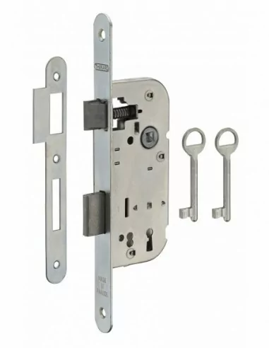 Serrure encastrable pour porte d'intérieur 2 tours z/br 2 clés