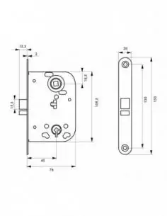 Serrure encastrable pour porte d'intérieur à condamnation 2