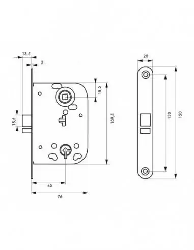 Serrure encastrable pour porte d'intérieur à condamnation Serrure encastrable pour porte d'intérieur à condamnation
