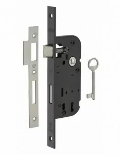 Serrure encastrable pour porte d'intérieur nf v/bc 1clé