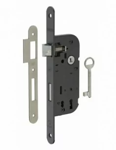 Serrure encastrable pour porte d'intérieur nf v/br 1 clé