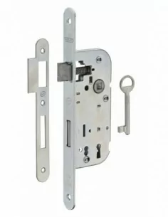 Serrure encastrable pour porte d'intérieur nf z/br 1 clé