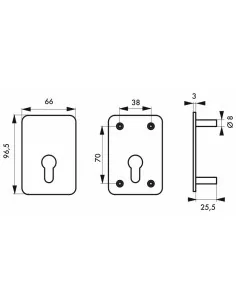 Plaque de renfort porte isoplane type capital à cylindre profilé époxy or 2