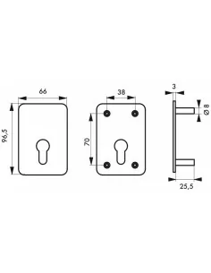 Plaque de renfort porte isoplane type capital à cylindre profilé, époxy bronze 2