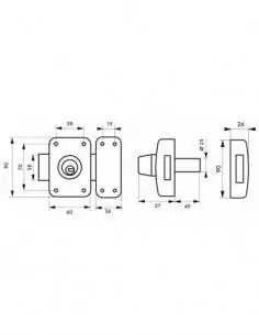 Verrou pour porte d'entrée vitrée Atlantic m cylindre double à goup. 45 mm 2