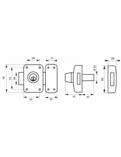 Verrou pour porte d'entrée vitrée Capital à cylindre double 45 mm 2