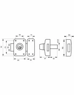 Verrou pour porte d'entrée vitrée Transit 2 à cylindre double 45 mm 2