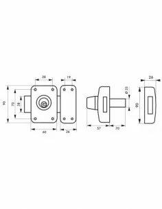Verrou pour porte d'entrée vitrée Transit 2 à cylindre double 70 mm 2