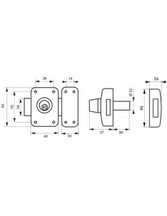 Verrou pour porte d'entrée vitrée Transit 2 à cylindre double 80 mm 2