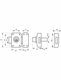 Verrou pour porte d'entrée vitrée Transit 2 à cylindre double 90 mm 2