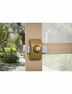 Verrou pour porte d'entrée vitrée Universel 5 goup. 45 mm bronze 3 clés 2