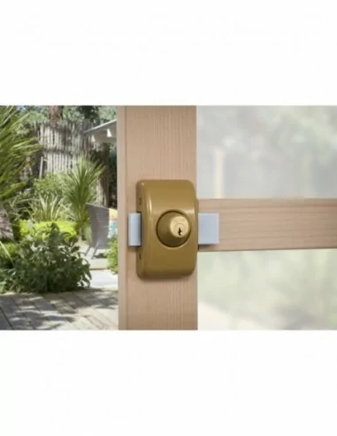 Verrou pour porte d'entrée vitrée Universel 5 goup. 45 mm bronze 3 clés Verrou pour porte d'entrée vitrée Universel 5 goup. 45 mm bronze 3 clés