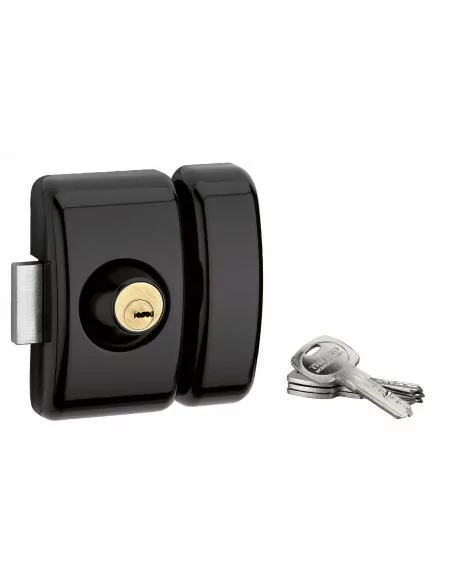 Verrou pour porte d'entrée vitrée Universel 6 goup. 45 mm noir