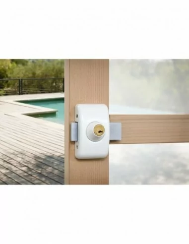 Verrou pour porte d'entrée vitrée Universel 6 goup.45 mm blanc Verrou pour porte d'entrée vitrée Universel 6 goup.45 mm blanc