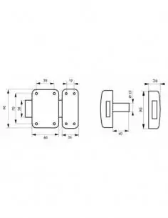 Verrou pour porte de cave et garage Capital sans bouton 40 mm 2