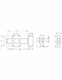 Verrou pour porte de cave et garage Capital à cylindre double 30 mm pêne 160mm 2