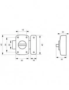Verrou pour porte de meuble Alouette 30 mm epoxy bronze 2