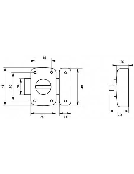 Verrou pour porte de meuble Alouette 30 mm epoxy bronze