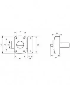 Verrou pour porte de meuble Alouette 40 mm epoxy argent 2