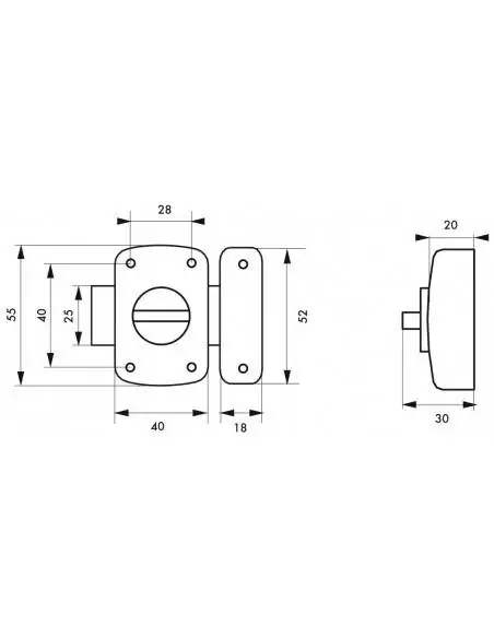 Verrou pour porte de meuble Alouette 40 mm epoxy bronze