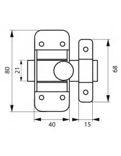 Verrou pour porte de meuble targette zinguée 45 mm 2