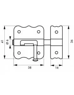 Verrou pour porte de meuble targette zinguée pêne plat 30 mm 2