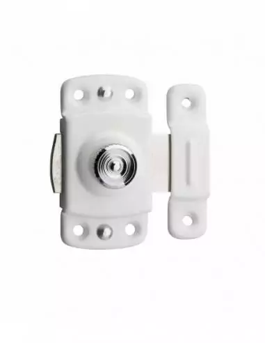 Verrou pour porte de meuble 30 mm laqué blanc