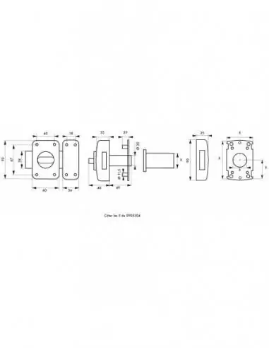 Verrou pour porte d'entrée Adriatic à bouton et cylindre pour porte de 40 à 45 mm maxi a2p* Verrou pour porte d'entrée Adriatic à bouton et cylindre pour porte de 40 à 45 mm maxi a2p*