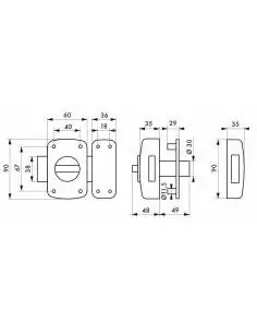 Verrou pour porte d'entrée Atlantic m à bouton et cylindre pour porte de 40 à 45 mm maxi a2p* 2