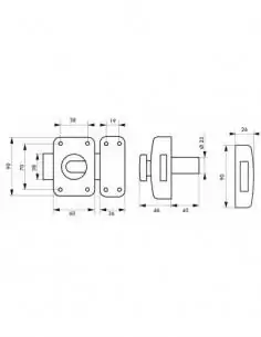 Verrou pour porte d'entrée Atlantic m bouton et cylindre à goup. 45?mm 2
