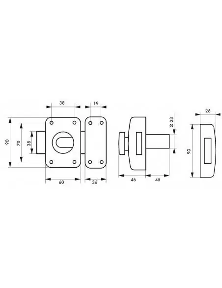 Verrou pour porte d'entrée Atlantic m bouton et cylindre à goup. 45?mm