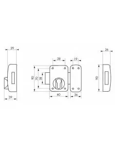 Verrou pour porte d'entrée Boîtier à cylindre profilé époxy blanc 2