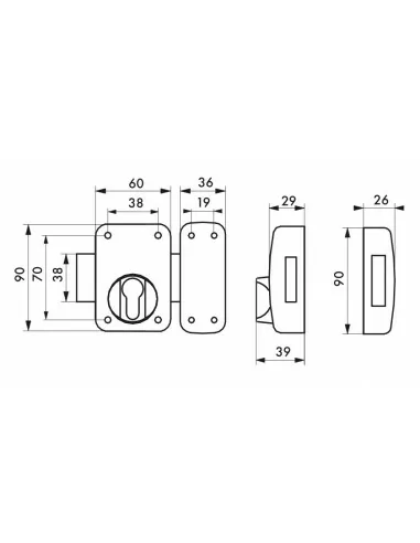 Boîtier à cylindre profilé époxy bronze Boîtier à cylindre profilé époxy bronze