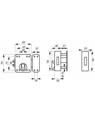 Boîtier rafale cylindre profilé époxy bronze Boîtier rafale cylindre profilé époxy bronze