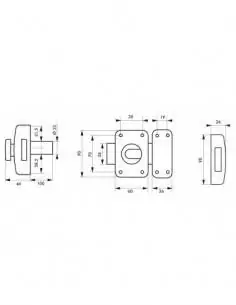 Verrou CAPITAL à bouton et cylindre 100mm - 3 clés, epoxy or - THIRARD 2