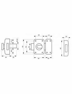 Verrou pour porte d'entrée Capital à bouton et cylindre 30 mm 2