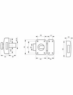 Verrou pour porte d'entrée Capital à bouton et cylindre 40 mm 2