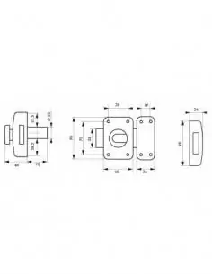 Verrou pour porte d'entrée Capital à bouton et cylindre 70 mm 2