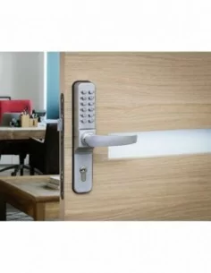 Verrou pour porte d'entrée avec béquille double pour serrure à encastrer entr'axe 70 2